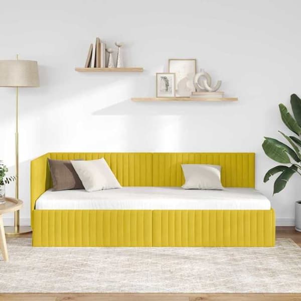 Maison Exclusive - Keltainen kulmasänky 80 cm x 200 cm Sametti