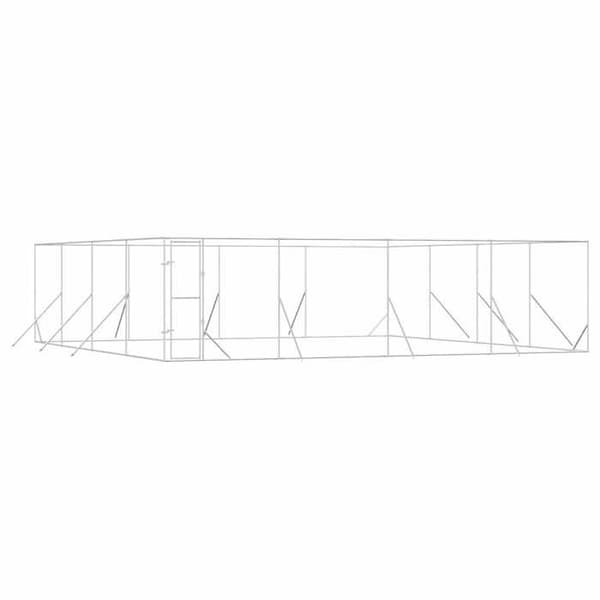 Exklusivt hus - Utomhus hundbur silver 8x8x2 m galvaniserat stål Silver