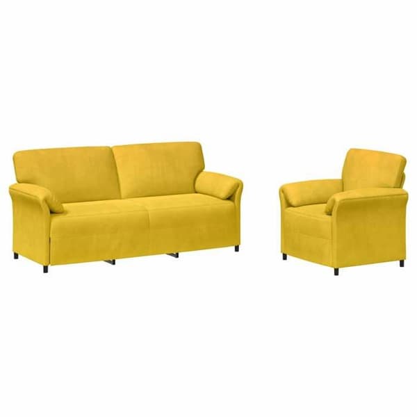 Maison Exclusive - 2 kpl Sohvaryhmä Keltainen Sametti