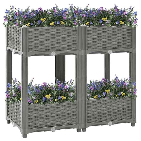 Maison Exclusive - Hævet seng 80x40x71 cm Polypropylen ljusgrått