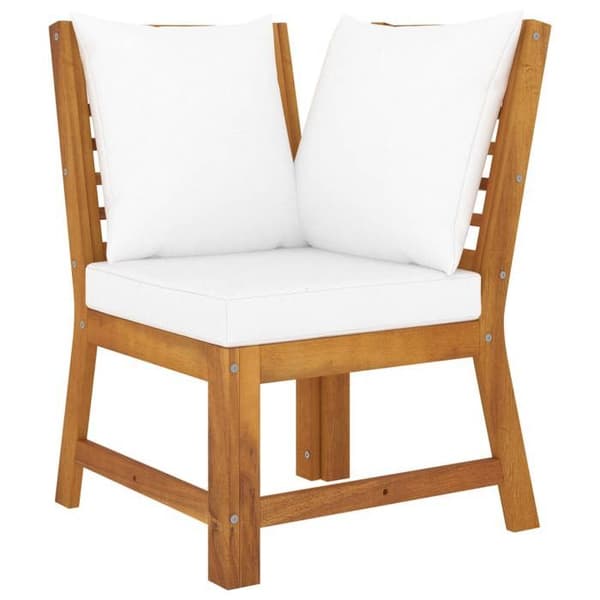 Maison Exclusive - Havegruppe 6 stk med puder Creme Solid akacietræ Grädde