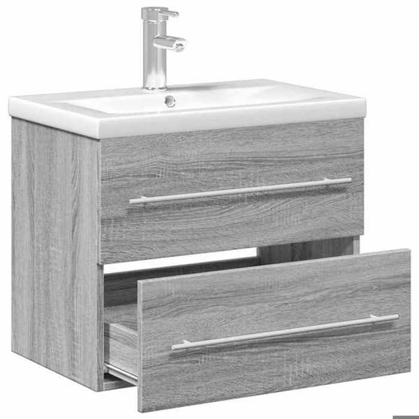 Maison Exclusive - Badeværelsesskab med integreret vask i sonoma grå