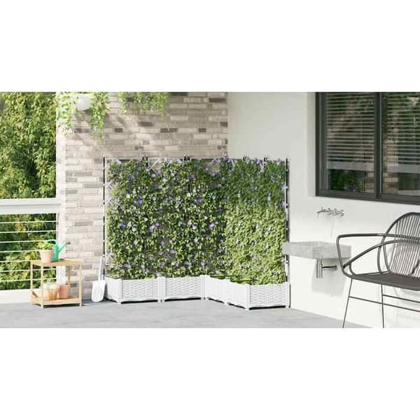 Cache-pot / växtkärl - EXKLUSIV HEM - Pack 5 stycken - PP - 120×120×125,5 cm - Vit Vit