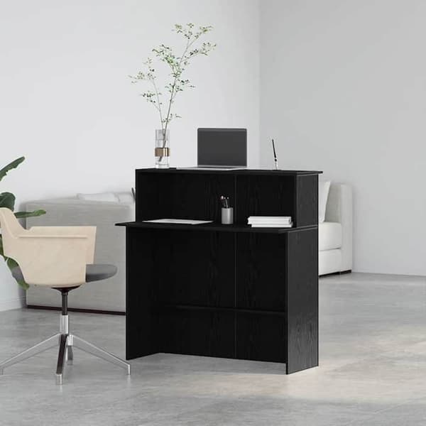Maison Exclusive - Sort receptionsbord 100x50x103,5 cm i ingeniørtræ