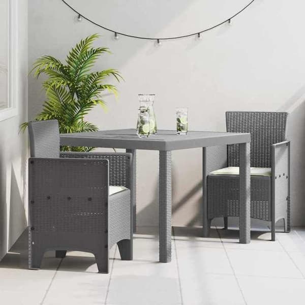 Maison Exclusive - Sæt af 3 pc. spisebord til haven i lys grå