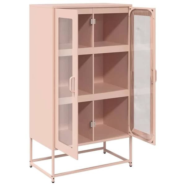 Maison Exclusive - Buffé hög rosa 68x39x123 cm stål