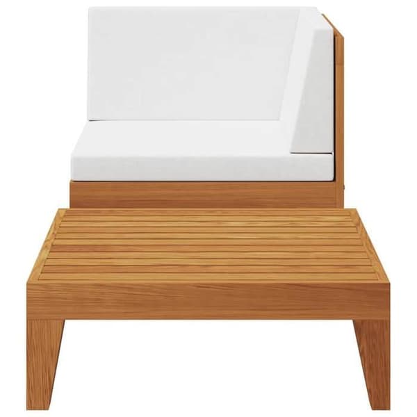Maison Exclusive - Trädgårdsmöbler 2 delar med kuddar i solid akaciaträ Bruten vit (kuddar)