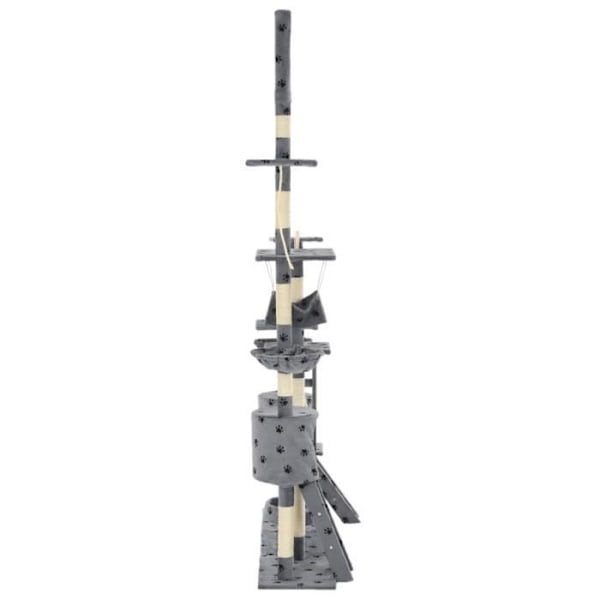 Kattträd och skrapstolpar 230-250 cm Tasstryck Grå230 [cm] Grå