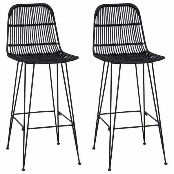 Baari stool - MAISON EXCLUSIVE - 44 x 55 x 109 cm - Rottinki & Teräs - Musta - 2 kpl Svart