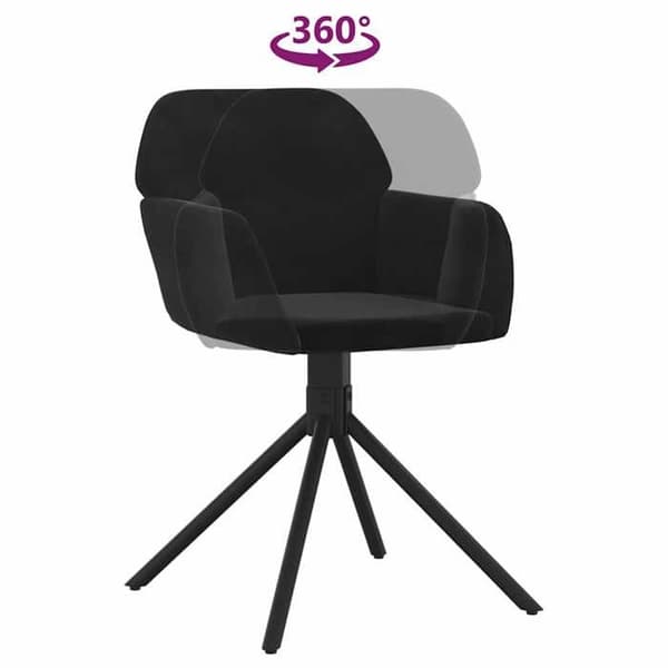 Maison Exclusive - Snurrbara matstolar set om 2 Svart Sammet