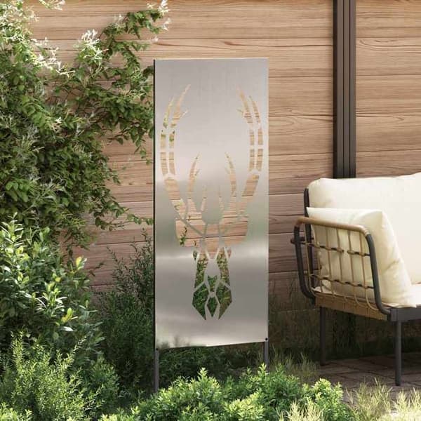 Sekretessskärm - EXKLUSIV HEM - Rektangulär - 50 x 140 cm - Stål med matt finish - Silverfärgad Silver