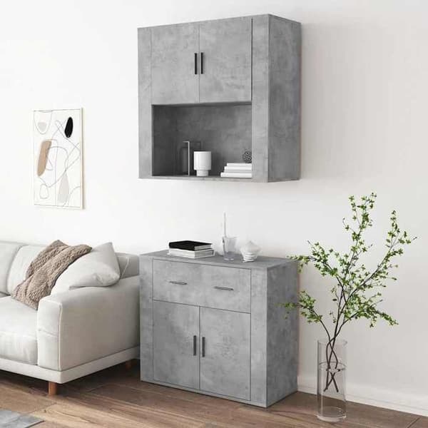 Maison Exclusive - Høj buffet Grå beton Ingeniørtræ