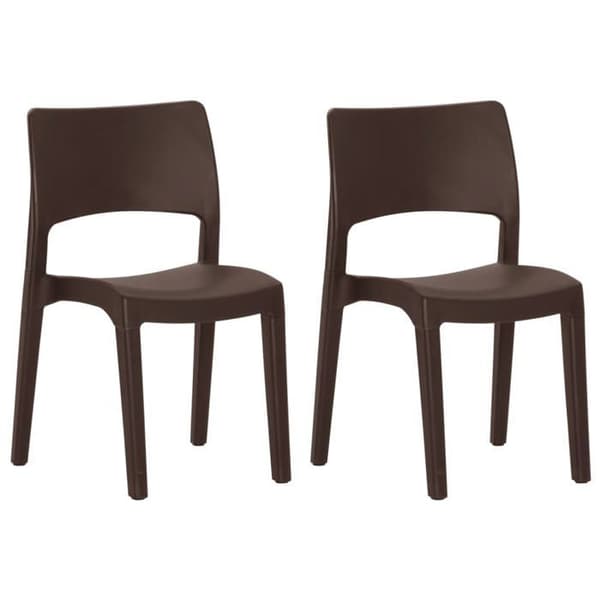 Maison Exclusive - Puutarhatuolit 2 kpl Moka Polypropeeni