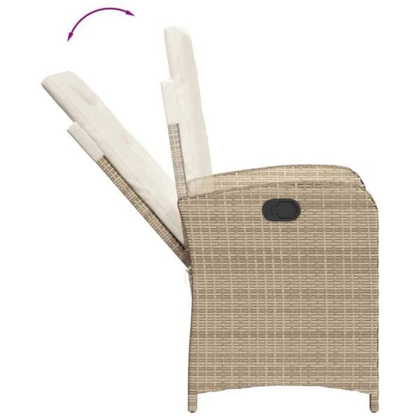Maison Exclusive - Puutarhakalusteryhmä ja tyynyt 3 kpl Beige polyrottinki