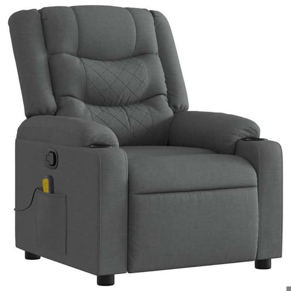 Maison Exclusive - Grått tyg lutande massagefåtölj