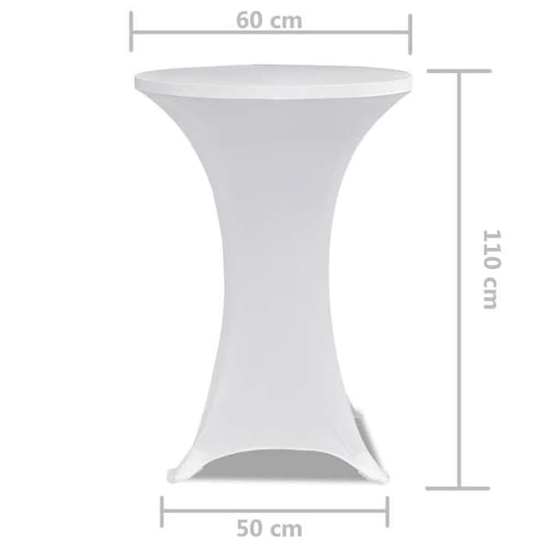 Maison Exclusive - Elastiska bordsöverdrag Ø 60 cm Vit 2 st