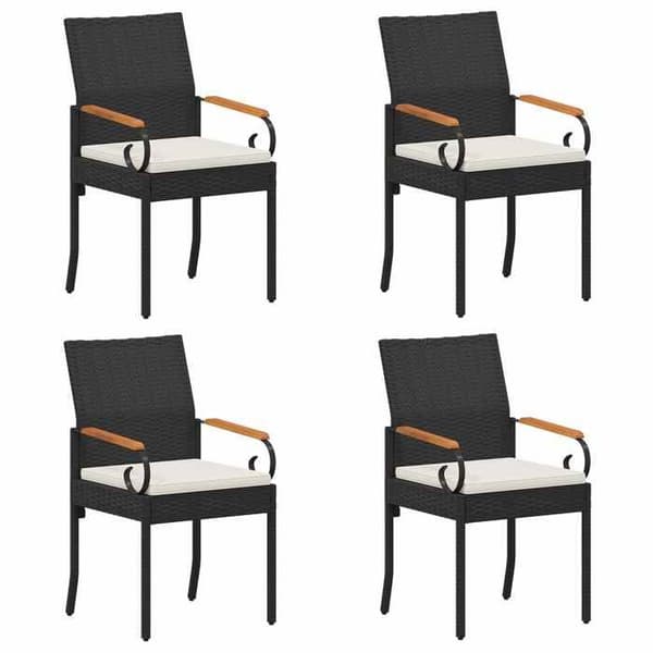 Maison Exclusive - Trädgårdsstolar 4 st Svart och vit kräm
