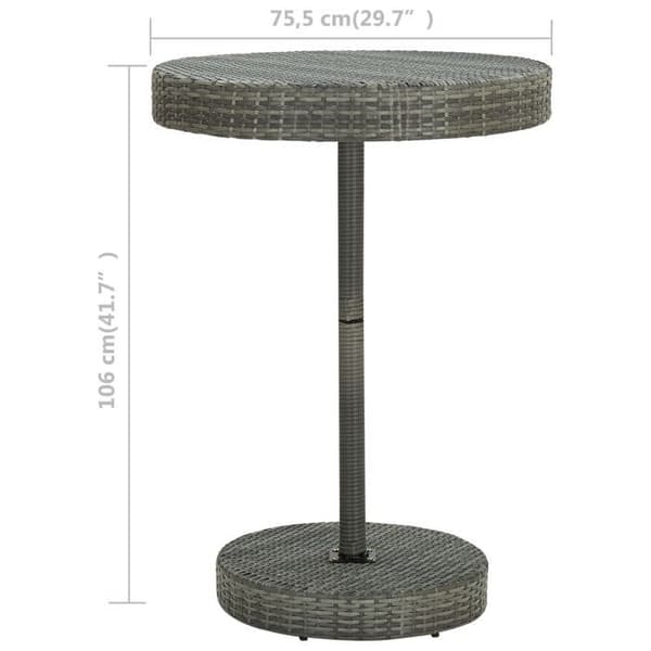 Maison Exclusive - Trädgårdsbord Grå 75,5x106 cm Flätad resin
