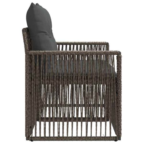 Havemøbel - EKSKLUSIVT HUS - Modulerbart - Grå - Poly rattan & stålramme - 2 pladser Grå