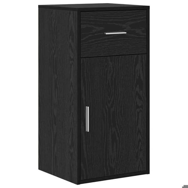 Maison Exclusive - Buffé med låda Ek svart 38 x 34 x 75 cm