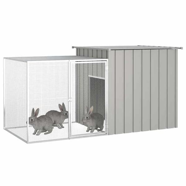 Exklusivt hus - Grå klapp 200x91x100 cm Galvaniserat stål Grå