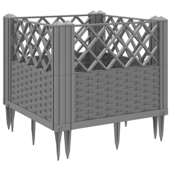 Maison Exclusive - Blomlåda med ljusgrå pinnar 43,5x43,5x43,5 cm PP