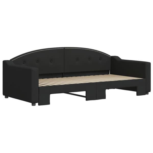 Maison Exclusive - Sovesofa med udtræksseng sort 90x190 cm stof