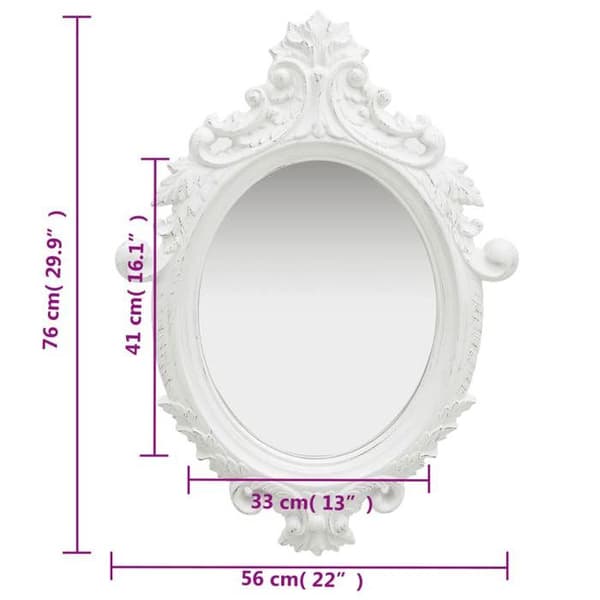Maison Exclusive - Spegel väggstil slott 56x76 cm Vit