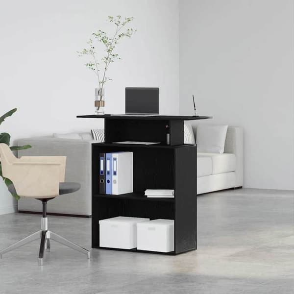 Maison Exclusive - Sort receptionsbord 100x40x104 cm Ingeniørtræ