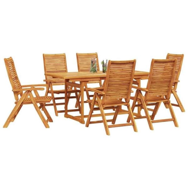 Maison Exclusive - 7 osan puutarhaterassipöytäryhmä, ruskea
