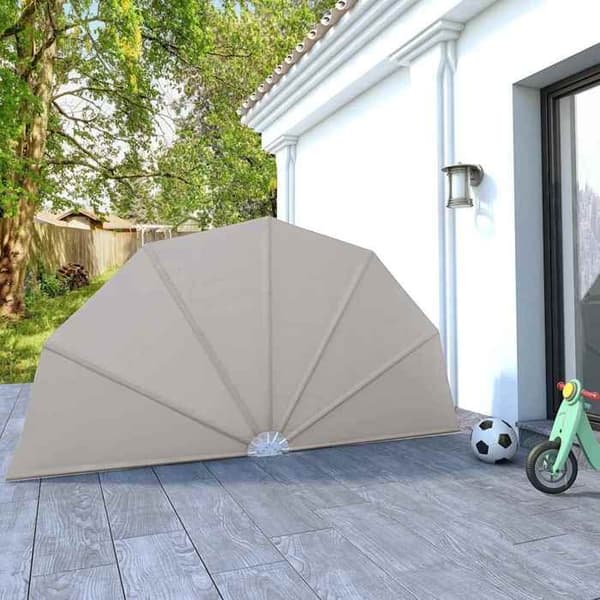 Maison Exclusive - Fällbart sidotak för terrass Creme 160 cm