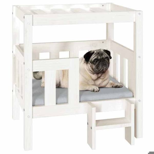 Maison Exclusive - Hundsäng Vit 65,5x50,5x70 cm Solid furu Vit