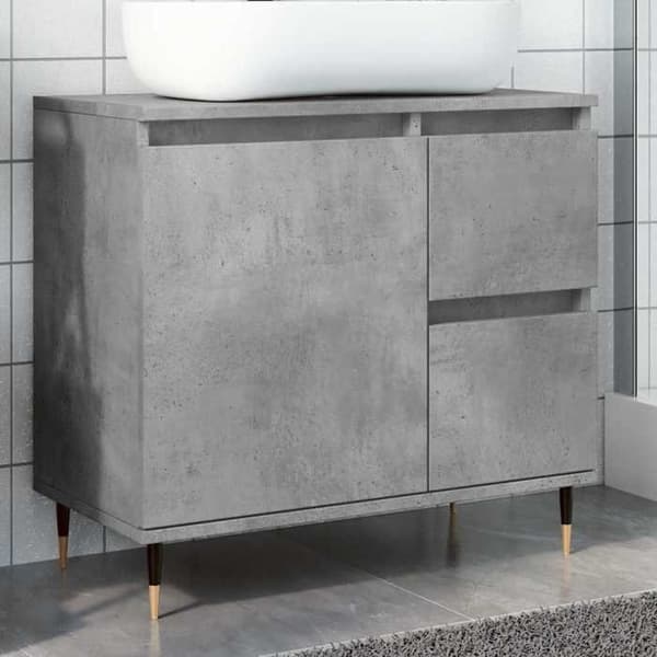 Maison Exclusive - Badeværelsesskab grå beton 65x33x60 cm