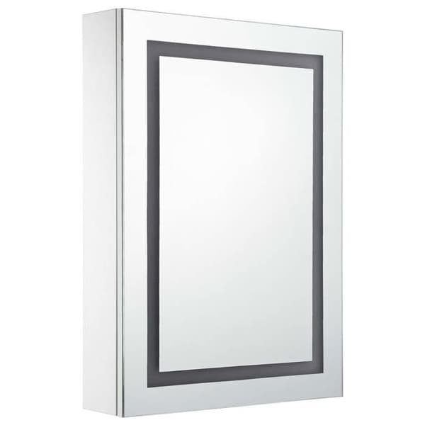 Maison Exclusive - Badeværelsesskab med LED-spejl 50x13x70 cm vit och silver