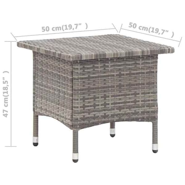 Maison Exclusive - Teebord Grå 50x50x47 cm Vævet Harpiks