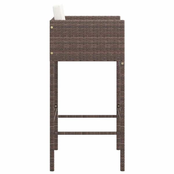 Maison Exclusive - Barstolar set om 4 med bruna kuddar i flätad resin