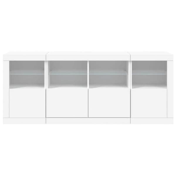 Maison Exclusive - Buffet med hvide LED-lys 163x37x67 cm