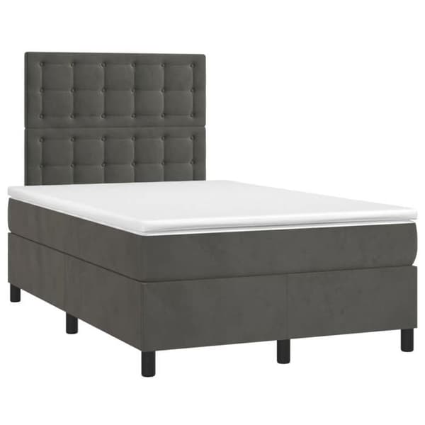 Maison Exclusive - Lamelsiftnet seng med mørkegrå LED-madras 120x190 cm