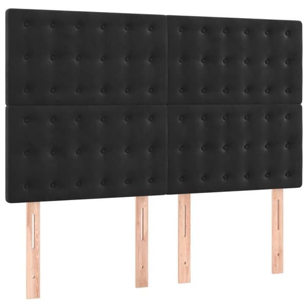 Maison Exclusive - Sängyn lamellipatja mustalla 140x200 cm sametilla