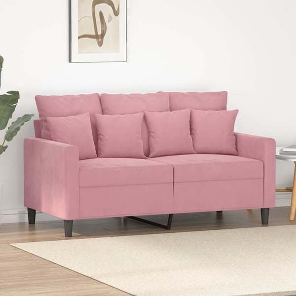 Maison Exclusive - 2-paikkainen vaaleanpunainen sohva 120 cm samettia Ros
