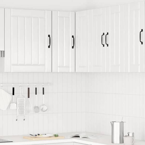 Maison Exclusive - Vinkelskåp för kök Lucca i blankt vitt