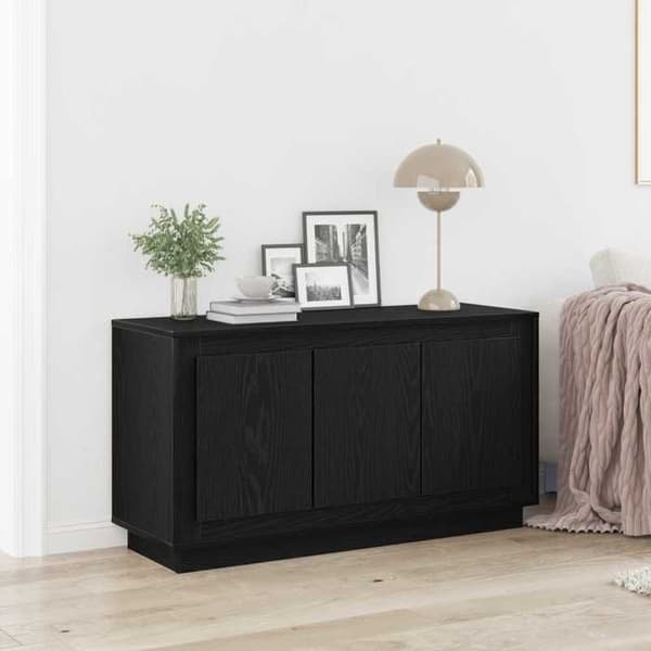 Maison Exclusive - Buffet Sort egetræ 102 x 35 x 55 cm Ingeniørtræ