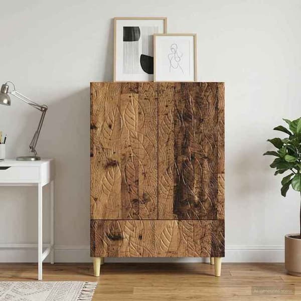 Maison Exclusive - Buffet i gammelt træ 66 x 34,5 x 95 cm ingeniørtræ