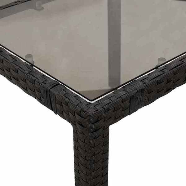 Maison Exclusive - 9 stk. havebistro sæt med sorte puder i poly rattan