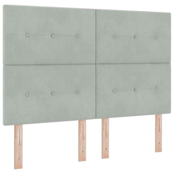 Maison Exclusive - Boxspring säng med madrass Ljusgrå 140 x 200 cm Sammet Ljusgrått