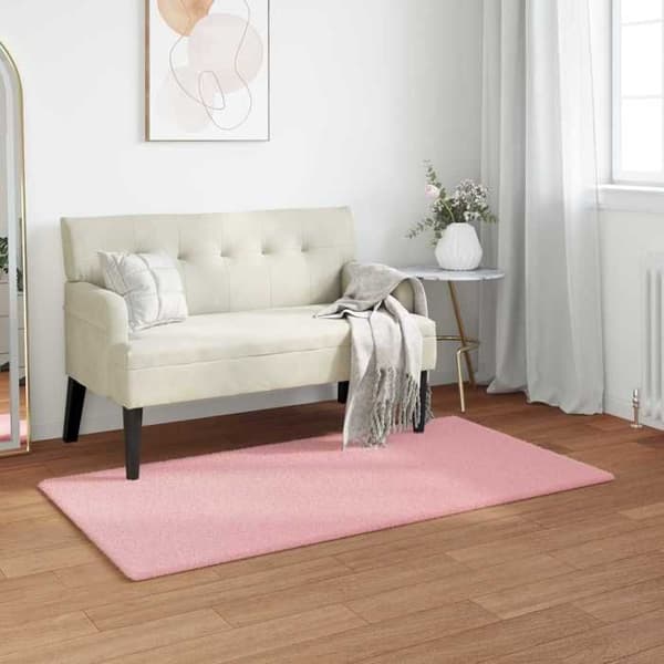Matto - MAISON EXCLUSIVE - OLITE - Tekoturkki polyesteri - Vaaleanpunainen - 60 x 110 cm Ros