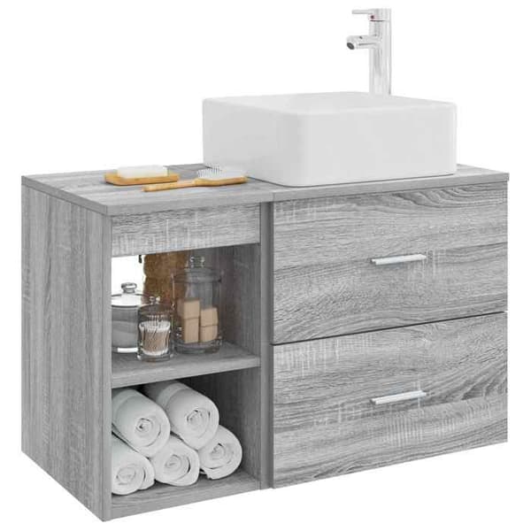 Maison Exclusive - Badmöbelset 2 delar Sonoma grå