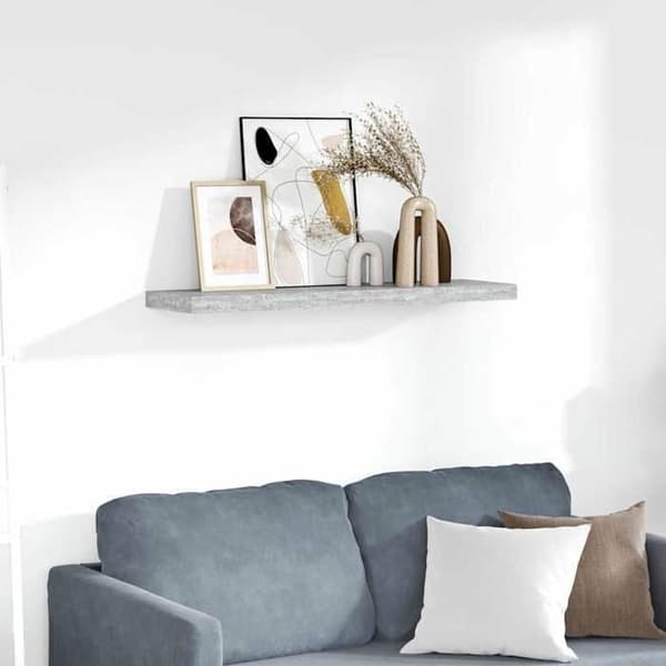 Maison Exclusive - Flydende væghylde Grå beton 90x23,5x3,8 cm MDF