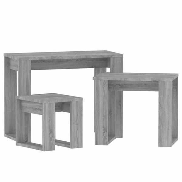 Sideborde - MAISON EXCLUSIVE - Sonoma grå - 3 stk. - Ingeniørtræ - Indviklet design