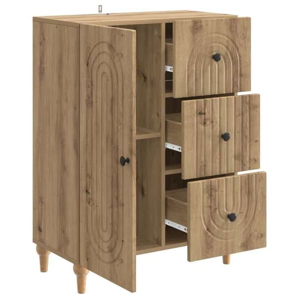 Maison Exclusive - Buffet i håndlavet egetræ 66 x 34,5 x 90 cm Ingeniørtræ